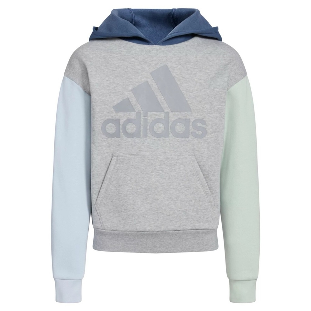 ADIDAS Colorblock Hoodie in Grey, Blue & Mint